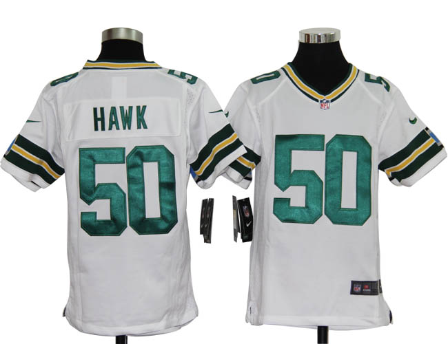 Youth Nike Packers 50 Hawk white Jerseys