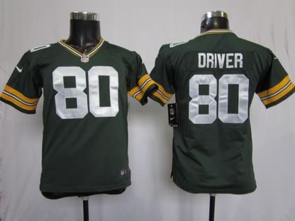 Youth Nike Packers 80 Driver Green Game Jerseys
