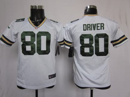 Youth Nike Packers 80 Driver White Game Jerseys