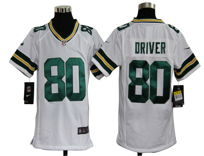 Youth Nike Packers 80 Driver white Jerseys