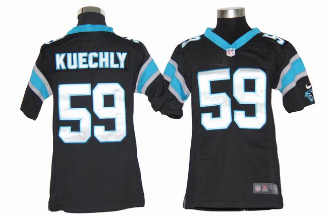 Youth Nike Panthers 59 Kuechly black Jersey - Click Image to Close