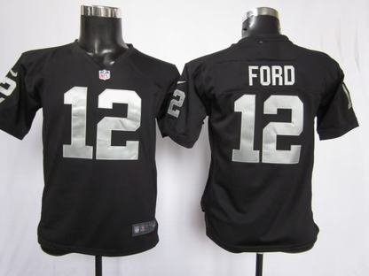 Youth Nike Raiders 12 Ford Black Game Jerseys