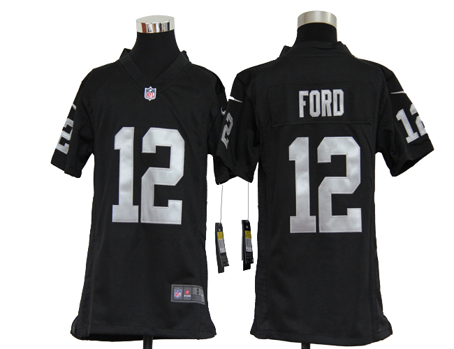 Youth Nike Raiders FORD 12 black Game Jerseys