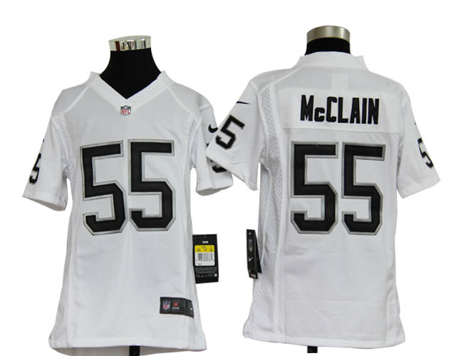 Youth Nike Raiders McCLAIN 55 white Game Jerseys