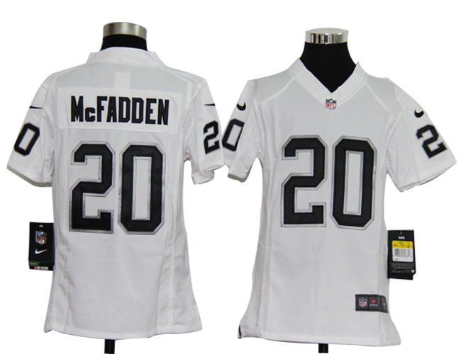 Youth Nike Raiders McFADDEN 20 White Jerseys