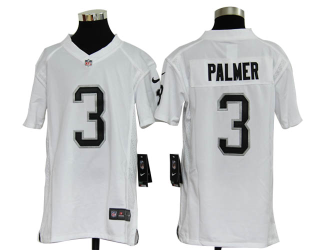 Youth Nike Raiders PALMER 3 White Game Jerseys - Click Image to Close