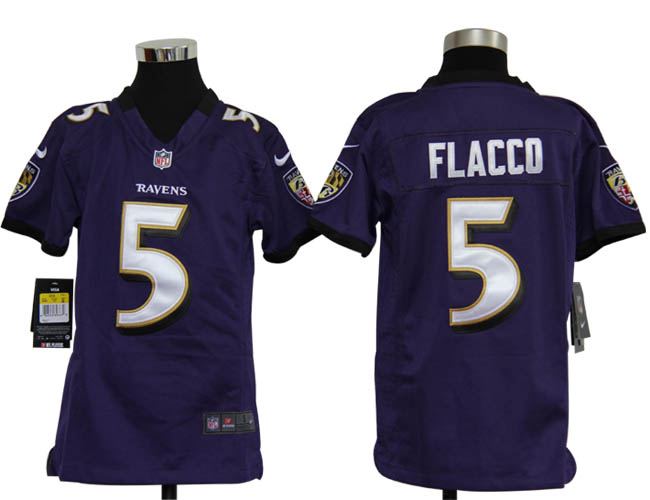 Youth Nike Ravens FLACCO 5 purple Jerseys