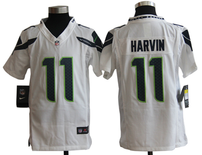 Youth Nike Seahawks 11 Harvin White Game Jerseys
