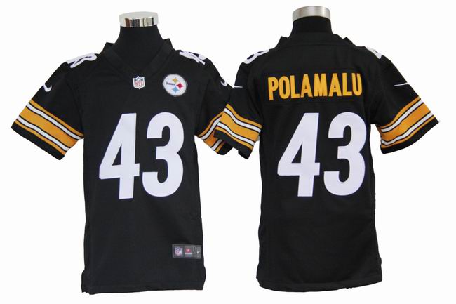Youth Nike Steelers 43 Polamalu black Jerseys