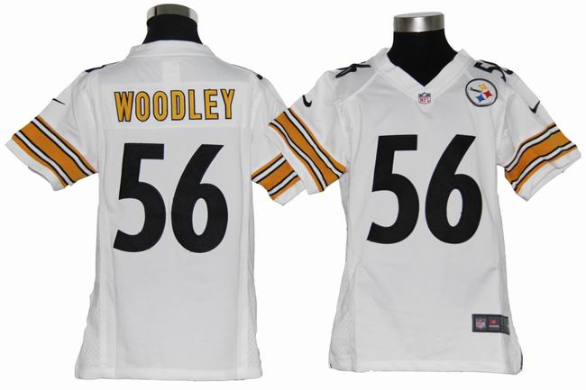 Youth Nike Steelers 56 Woodley White Game Jerseys