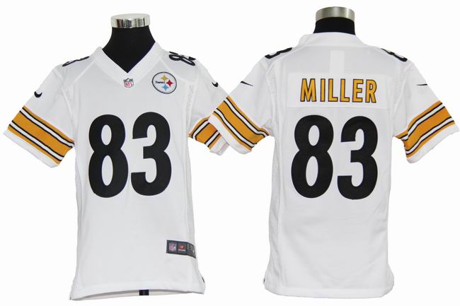 Youth Nike Steelers MILLER 83 White Game Jerseys