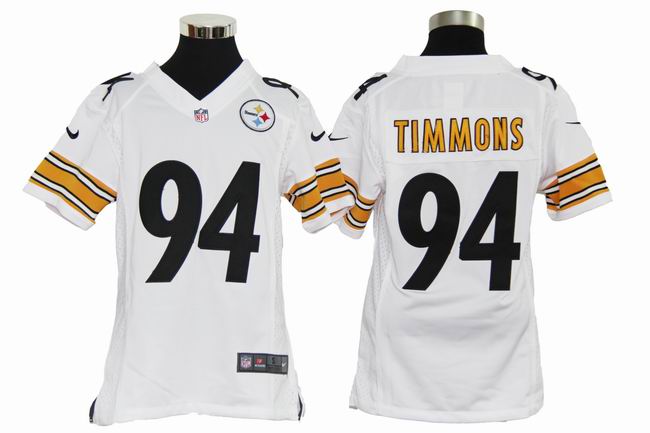 Youth Nike Steelers TIMMONS 94 White Game Jerseys