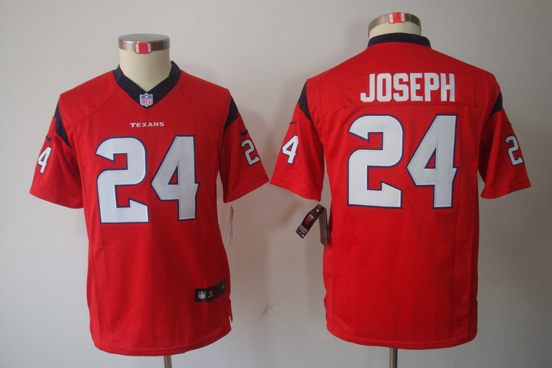 Youth Nike Texans 24 Joseph Red Game Jerseys