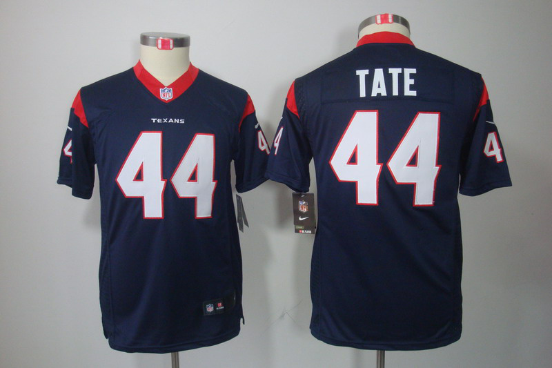Youth Nike Texans 44 Tate Blue Game Jerseys