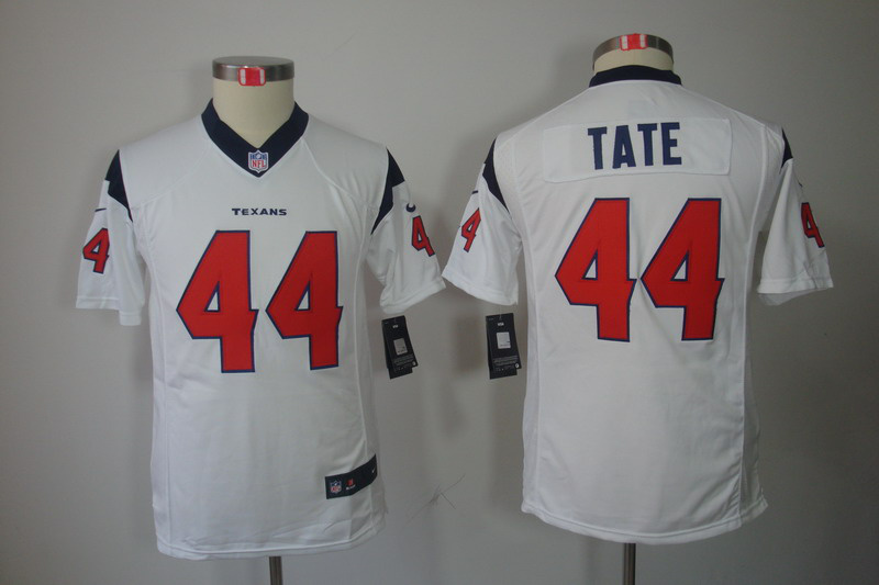 Youth Nike Texans 44 Tate White Game Jerseys