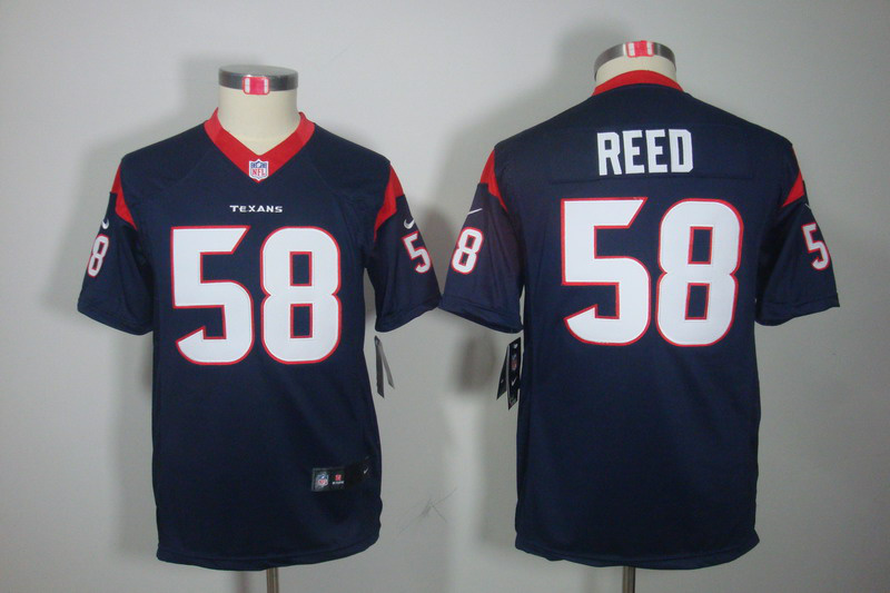 Youth Nike Texans 58 Reed Blue Game Jerseys - Click Image to Close