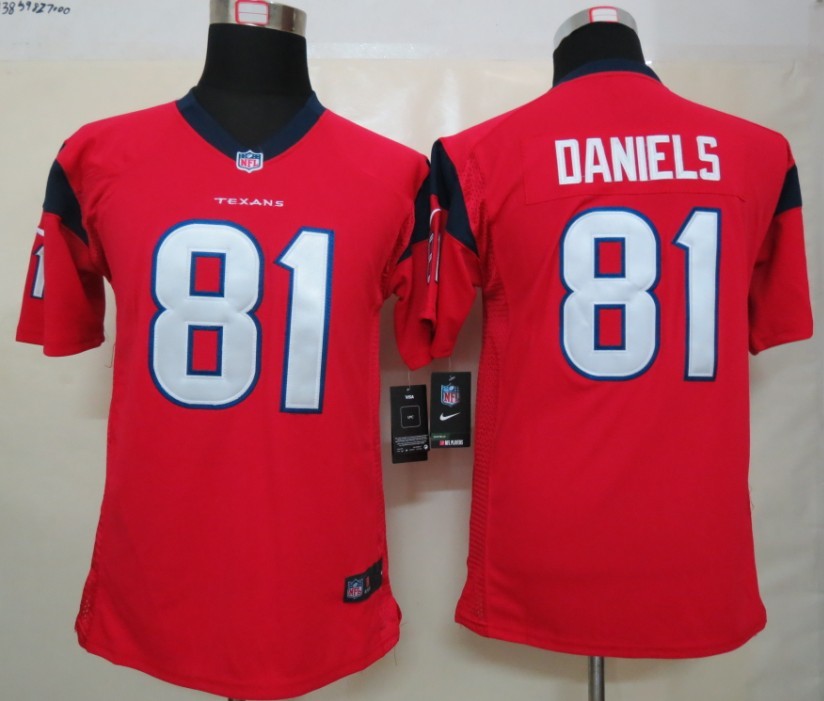 Youth Nike Texans 81 Daniels Red Game Jerseys