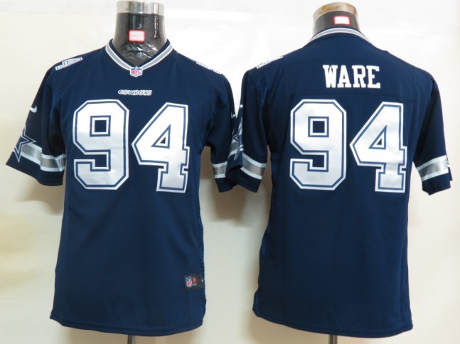 Youth Nike cowboys 94 Ware Blue Elite Jersey
