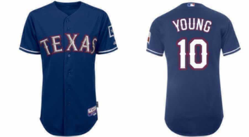 Texas Rangers 10 Young Blue Youth Jersey