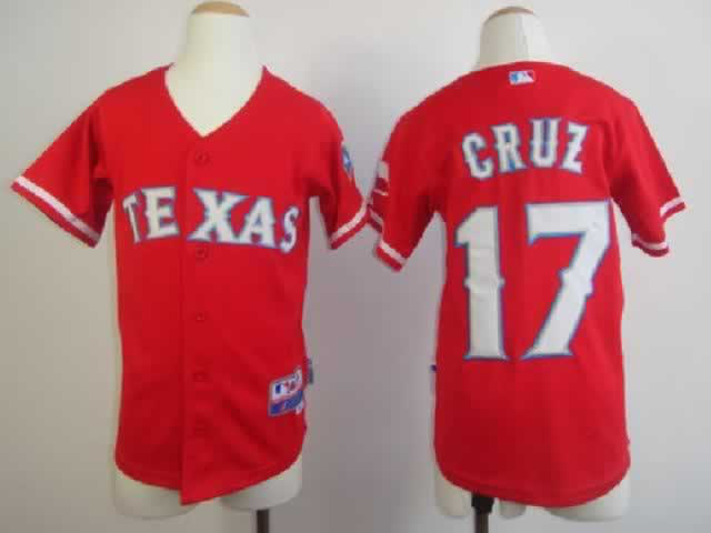 Texas Rangers 17 Cruz Red Youth Jersey
