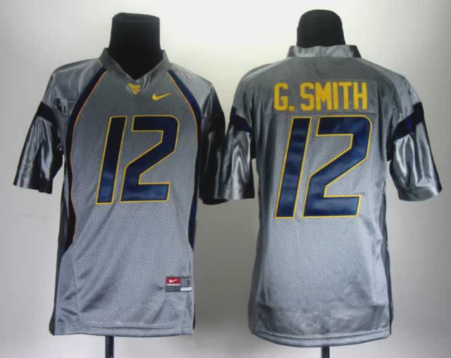 Youth West Virginia Mountaineers 12 G.Smith Grey Jerseys