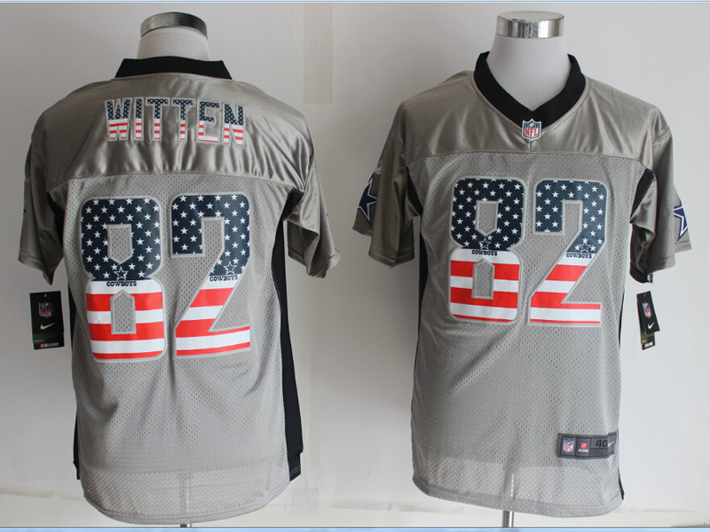 Nike Cowboys 82 Witten USA Flag Fashion Grey Shadow Jerseys Nike Cowboys 82 Witten USA Flag Fashion Grey Shadow Jerseys