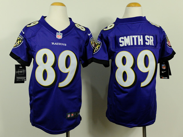 Nike Ravens 89 Smith Sr Purple Youth Jerseys