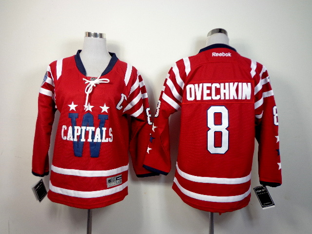 Capitals 8 Ovechkin Red Youth Jersey