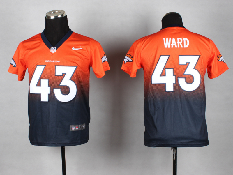 Nike Broncos 43 Ward Orange And Black Women Split Jerseys
