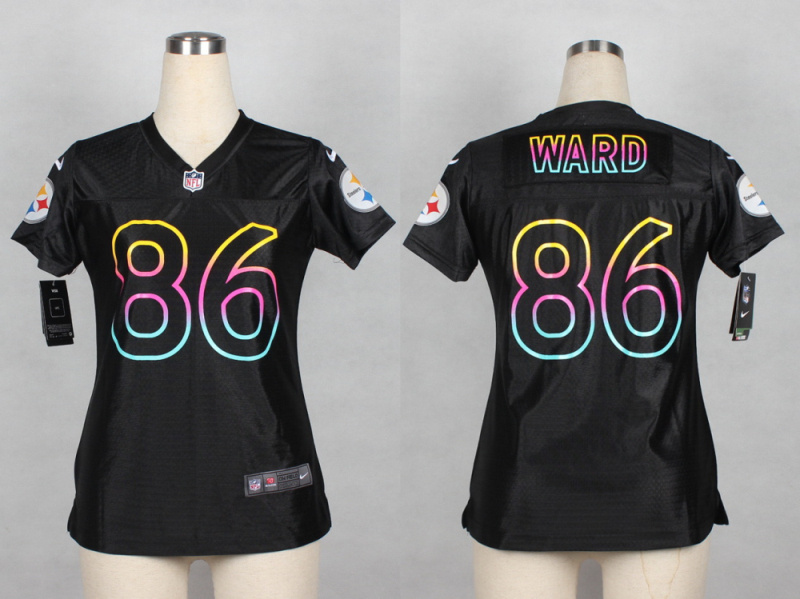 Nike Steelers 86 Ward Black Fashion Women Jerseys