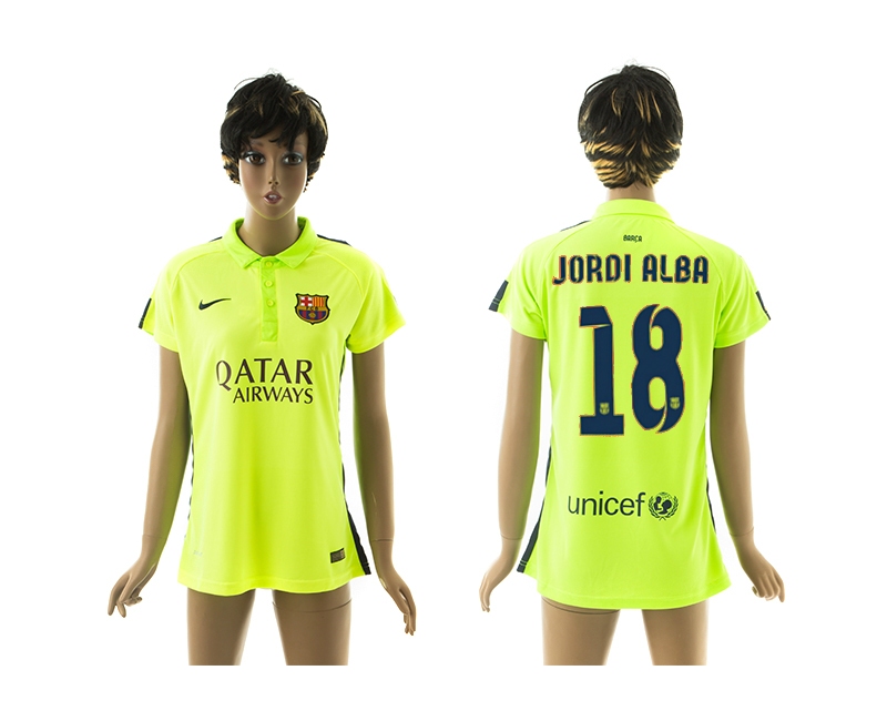 2014-15 Barcelona 18 Jordi Alba Third Away Women Jerseys