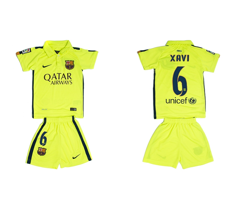 2014-15 Barcelona 6 Xavi Third Away Youth Jerseys