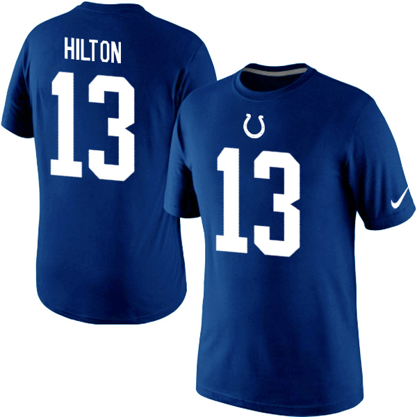 Nike Colts 13 Hilton Blue Fashion T Shirts2