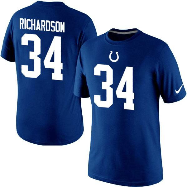 Nike Colts 34 Richardson Blue Fashion T Shirts2
