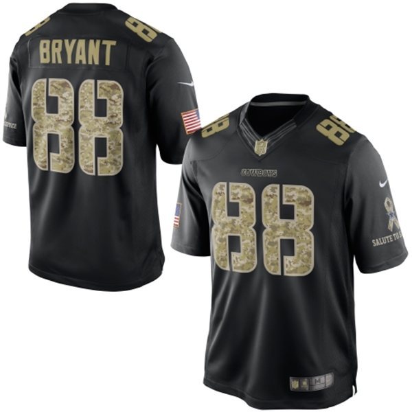 Nike Cowboys 88 Bryant Black Salute To Service Limited Jerseys