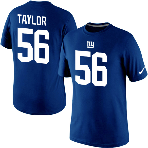 Nike Giants 56 Taylor Blue Fashion T Shirts2 - Click Image to Close