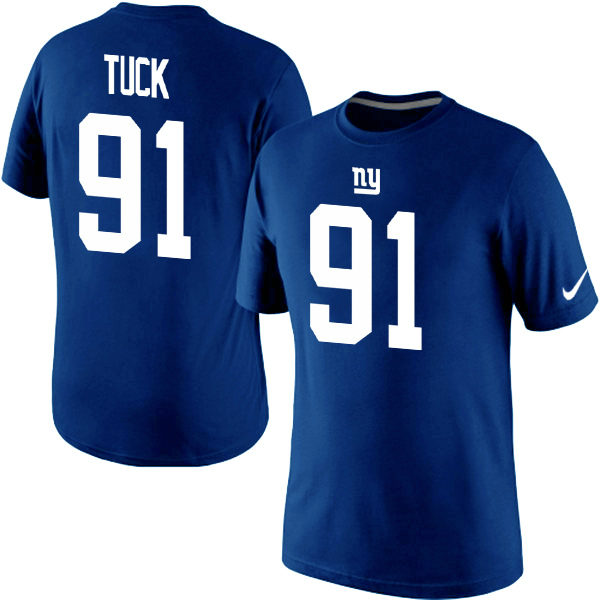 Nike Giants 91 Tuck Blue Fashion T Shirts2