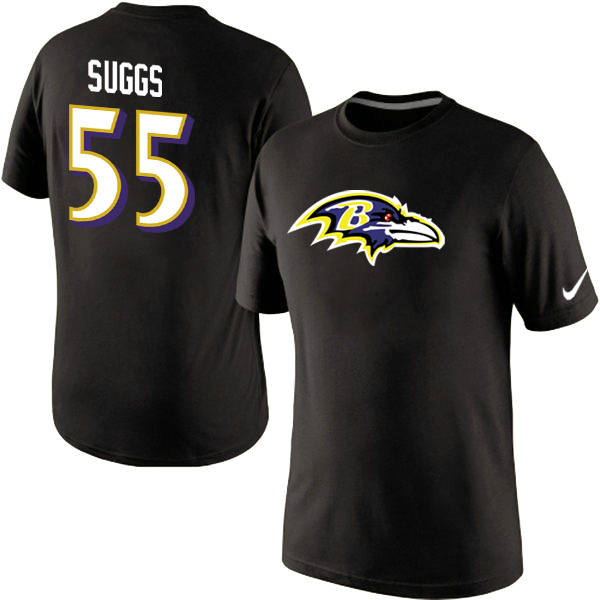 Nike Ravens 55 Sugg Black Fashion T Shirts