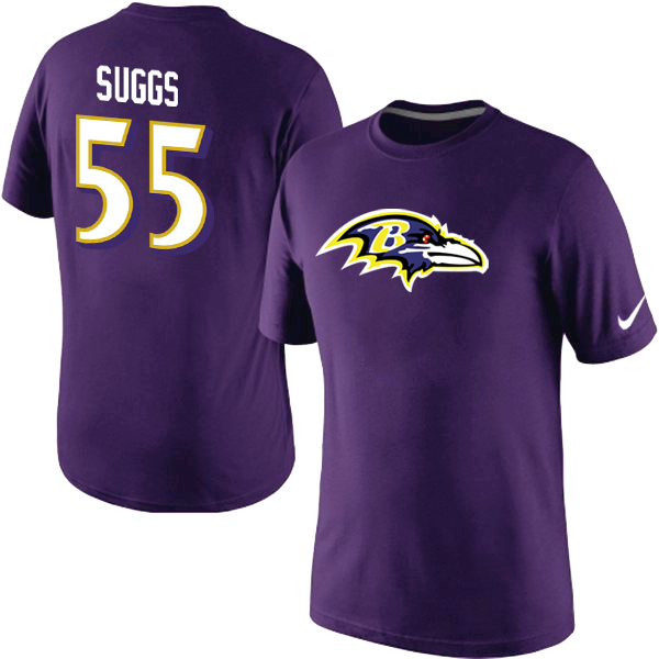 Nike Ravens 55 Sugg Purple Fashion T Shirts