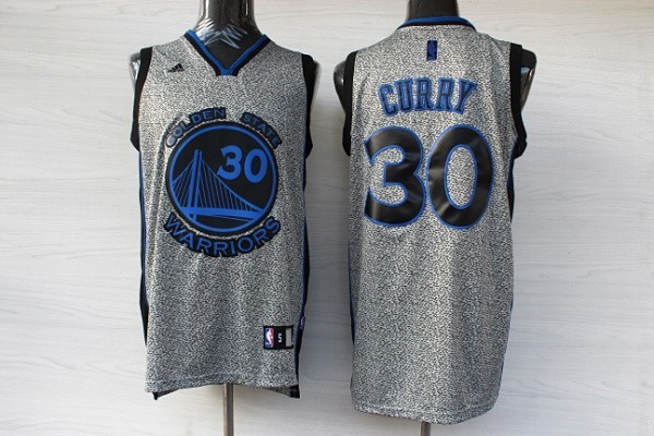 Warriors 30 Curry Grey Static Fashion Jerseys