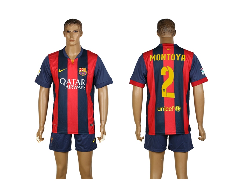 2014-15 Barcelona 2 Montoya Home Soccer Jersey