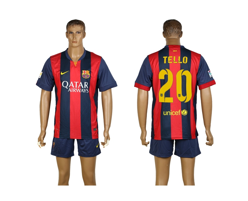 2014-15 Barcelona 20 Tello Home Soccer Jersey