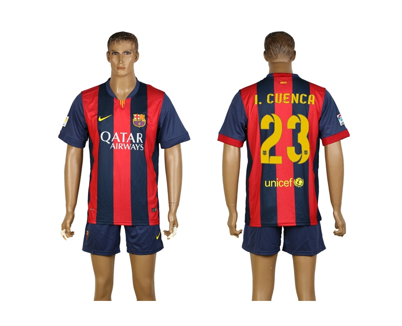 2014-15 Barcelona 23 I.Cuenca Home Soccer Jersey