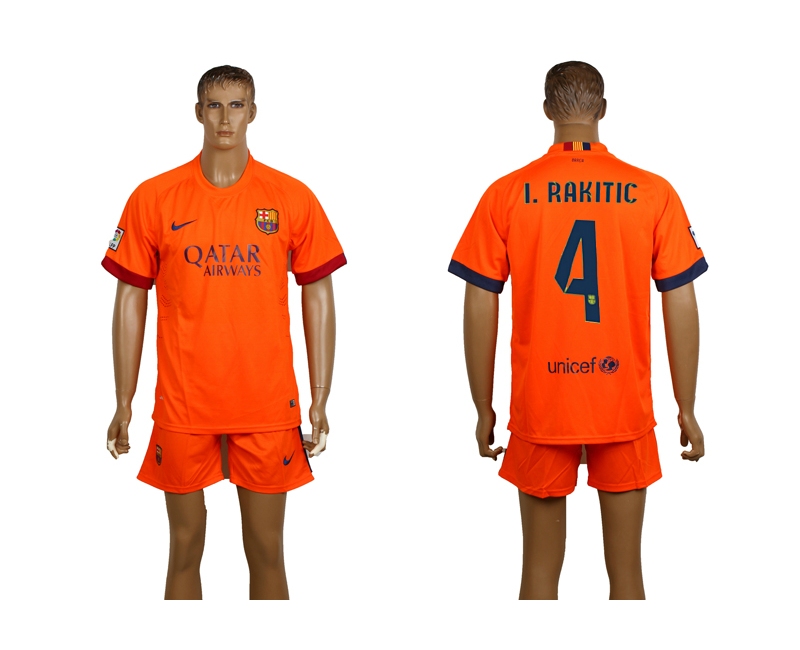 2014-15 Barcelona 4 I.Rakitic Away Soccer Jersey