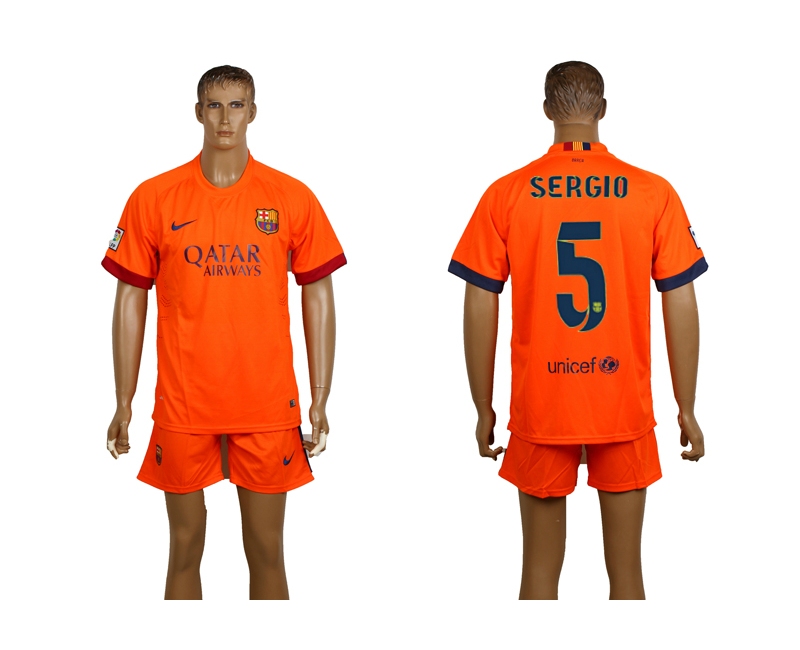 2014-15 Barcelona 5 Sergio Away Soccer Jersey