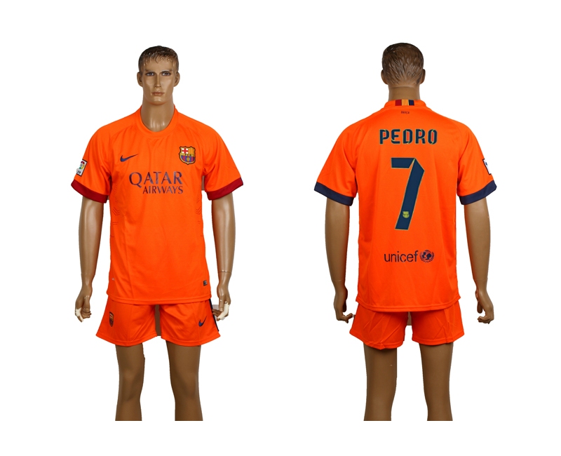 2014-15 Barcelona 7 Pedro Away Soccer Jersey