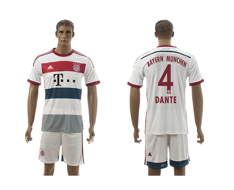 2014-15 Bayern Munchen 4 Dante Away Soccer Jersey