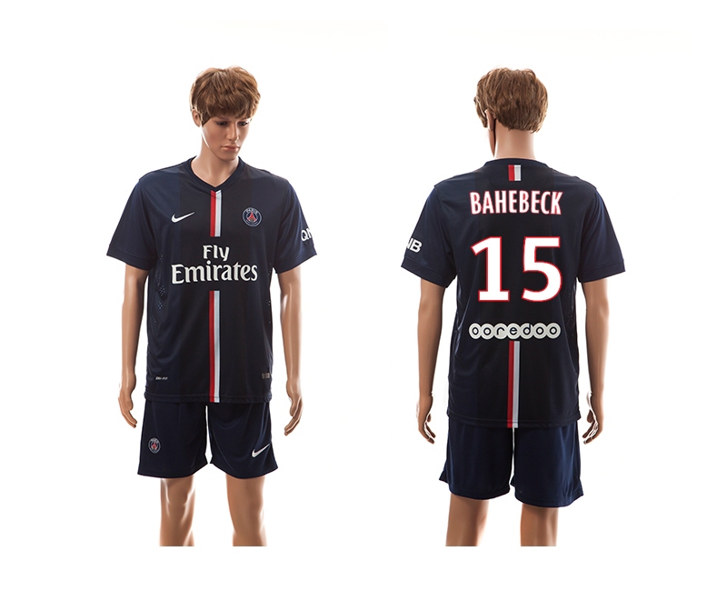 2014-15 Paris Saint Germain 15 Bahebeck Home Soccer Jersey