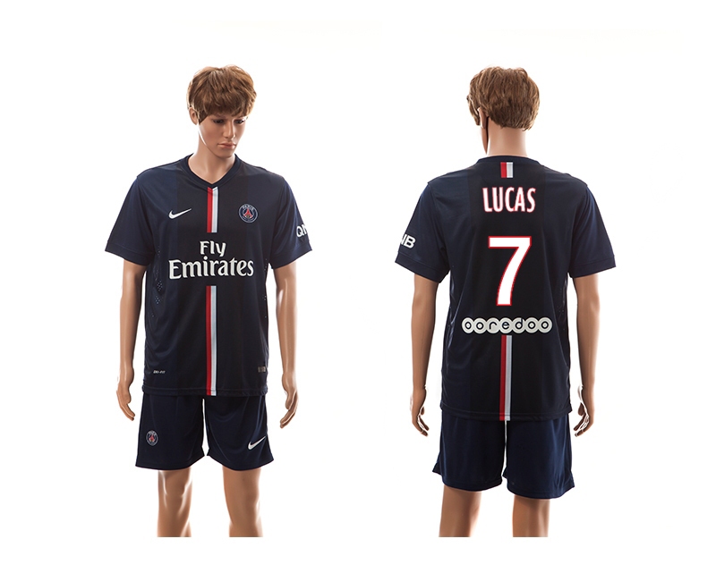 2014-15 Paris Saint Germain 7 Lucas Home Soccer Jersey