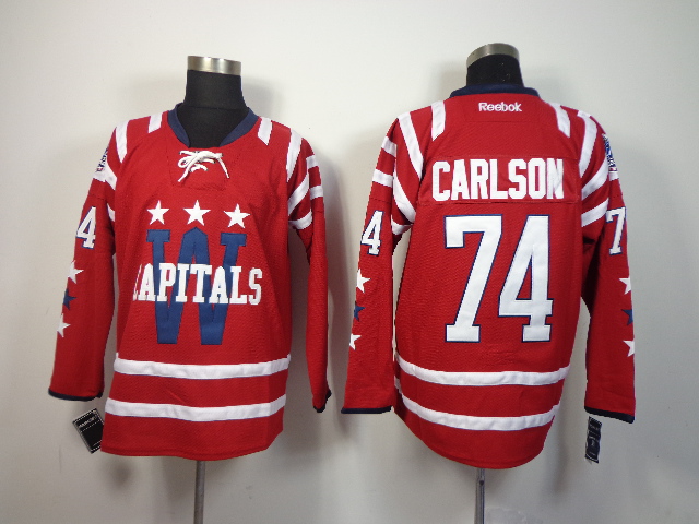 Capitals 74 Carlson Red 2015 Winter Classic Jerseys